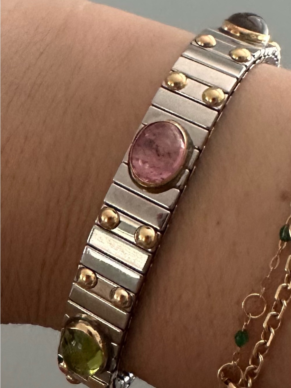 Nomination Extension Two-Tone Stainless Steel and 18k Gold Bracelet Gemstones